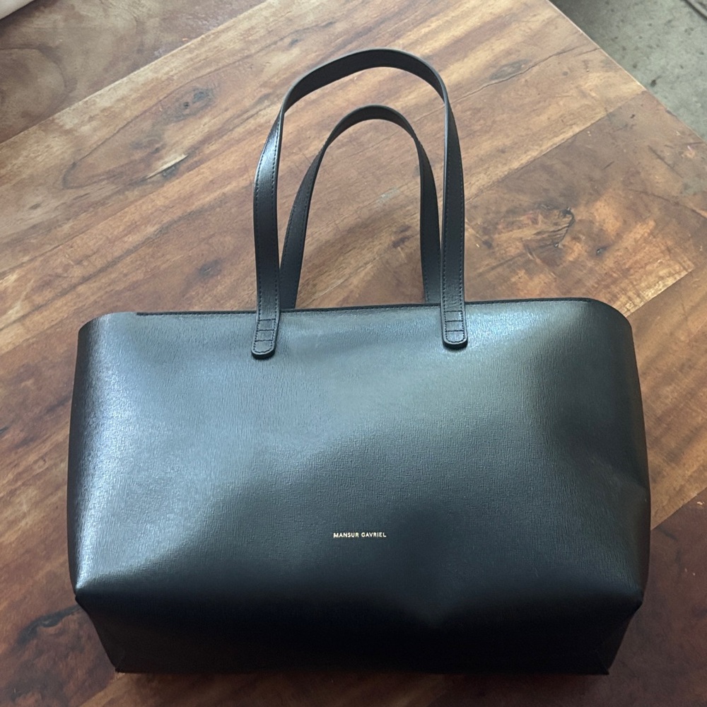 Mansur Gavriel small zip tote black/flamma